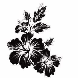 a large black and white flower on a white background