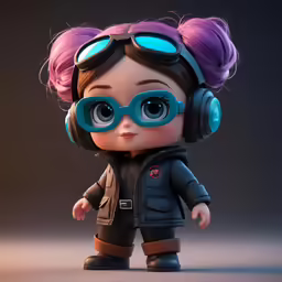 a toy that is standing next to a black background
