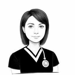 a woman with a stethoscope on her neck
