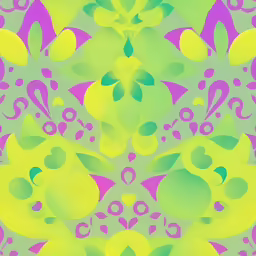 a pattern on green and pink fabric