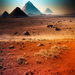 a desert landscape has dirt and rocks in it
