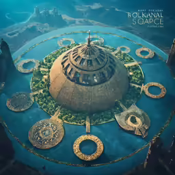 an aerial view of a circular area made of circles