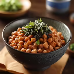 a bowl with some food on top of it