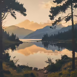 a small river is surrounded by some trees
