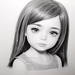 a little girl with a sad look and long hair
