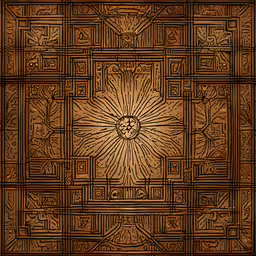a black and gold wallpaper design, with the shape and size of an ornate pattern,a painting with gold foil textured on it