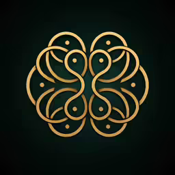 a design is featured as a golden flower
