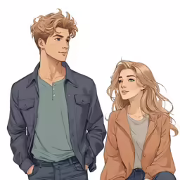 a man and woman standing next to each other