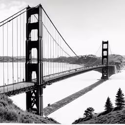 a view of the golden gate bridge taken from a distance