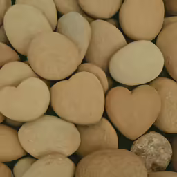 there are several heart shaped biscuits on top of the rocks
