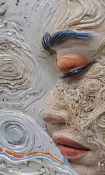 the image is made up of white clay