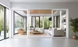 the interior of a living room with two couches
