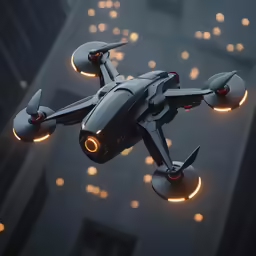 a futuristic building is seen with lights on it