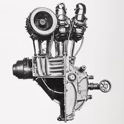 an image of a large engine that has a speedometer