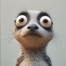 the image depicts an emu that is very surprised