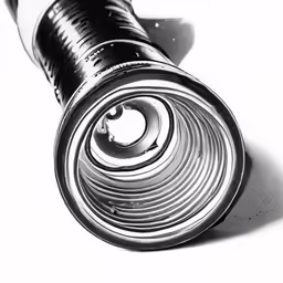 the top part of a black and white object