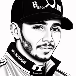 a portrait drawing of the driver michael burdie