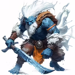 a painted image of the troll god with white hair