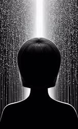 a woman in a shower of rain in the back