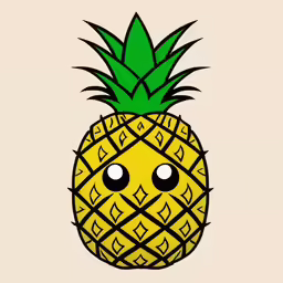 a drawing of a pineapple with eyes