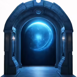 an arch in the outer galaxy with a space between it and light from behind