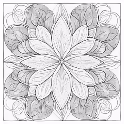 an intricate flower is drawn in this picture