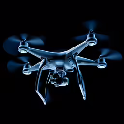 a djrobat with lights on a black background