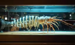 a woman reaching for a giant sea monster in an aquarium