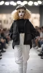 a model walks the runway at the fashion show