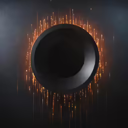 a black object with lots of light shining from it