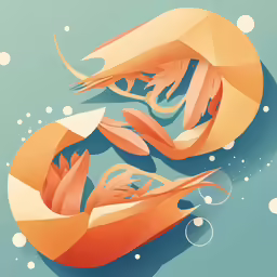 orange birds sitting in the water on a blue background