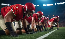 a group of football players on the field