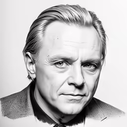 a drawing of a man in a suit and tie