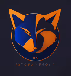 a close up of a blue, orange and black cat face,an image of a cat face painted on a blue and orange background
