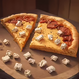 a large piece of cheese pizza on a pan