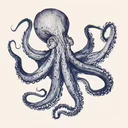 an octopus is shown with its tentacles exposed