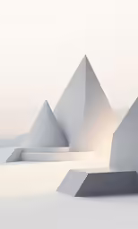 this is a rendering of three large white structures in the air