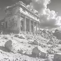 the ruins of the old town are in disrepair