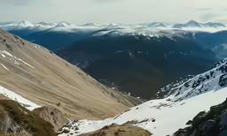 some very pretty mountains with snowy capped hills