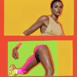 a black woman with colorful heels and yellow top