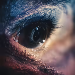a close up of the upper part of a persons eye