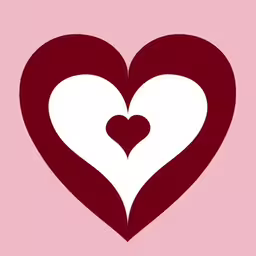 there is a heart that has the shape of a letter,a heart with two large red hearts on pink background,two hearts facing each other in red and white colors,a big red heart that has some small white hearts in it,heart with two hearts on it, as if that