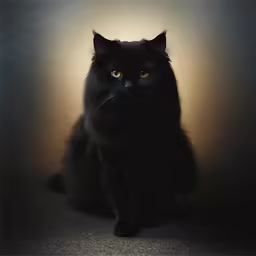 a black cat with a dark background