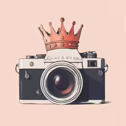the crown is on top of an old camera
