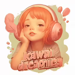 a girl with headphones, holding her hands to her face, while wearing ear phones