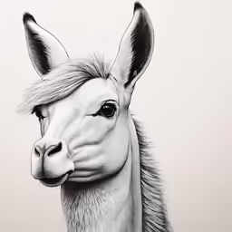 a drawing of an animal with very long hair