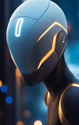 the head of an artificial man in a suit