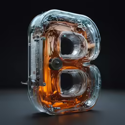the letter b is cut from pieces in half