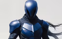 a person wearing a suit with a mask