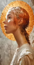 a woman wearing an umbrella hat in the rain